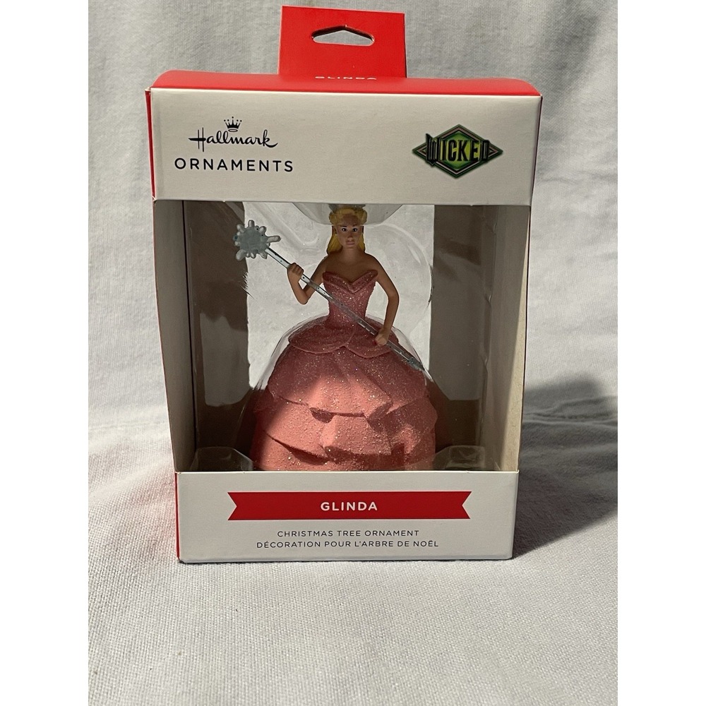 NEW‎ Hallmark Boxed Christmas Ornament - Wicked - Glinda in Pink Dress w/ Wand